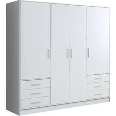 Blanc Rangement Vêtements Forte Jupiter Bois Aggloméré 206.5 x P 60 x H 200 cm Armoire