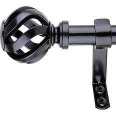 1 Cage Side Curtain Rod Pair 12 to 20 Inches Black