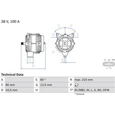 Bosch Générateurs Bosch 0 986 048 110 Alternateur 28V 100A MP2 MP3