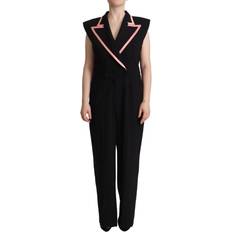 Dolce & Gabbana Women Jumpsuits & Overalls Dolce & Gabbana Black Wool Blend Sleeveless Jumpsuit Dress IT42