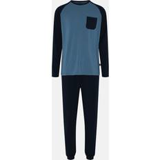 JBS Pyjamasser JBS Bambus, Pyjamas, Blå/Sort m. lomme