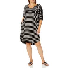 Avenue Short Dresses Avenue DRESS KNIT POCKET ST Bw Stripe Bw Stripe