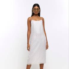 Slip Dresses - White River Island Womens Slip Midi Dress White Sequin