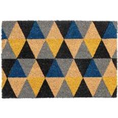 Nicola Spring Geometric Coir Door Mat Brown