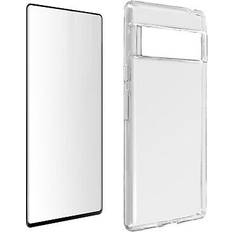 Avizar Case for Google Pixel 6 Pro Silicone Soft and Tempered Glass black