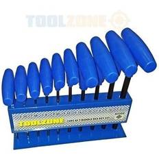 Toolzone Duty 10pc Af T Handle Allen Key Hex