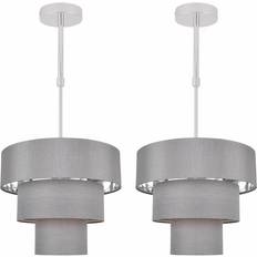 A Ceiling Flush Lights Set of 2 Staggered 3 Tier Silk Ceiling Flush Light