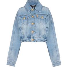 Cropped denim jacket Balmain Cropped Denim Jacket - Blue