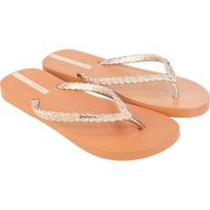 Womenss Exuberance Chrome Flip Flops in Tan