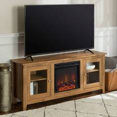 58 inch tv stand Walker Edison Media TV Stand Console with Fireplace Barn wood TV Bench 58x24"