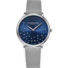 Stührling Women Wrist Watches Stührling Womens Silver and Navy Blue Symphony 38mm One Size
