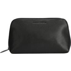 Solid Colours Cosmetic Bags Soft Grain Leather Zip Top Cosmetic Bag