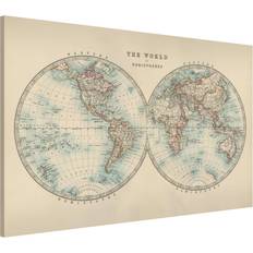 Tablones de anuncios Tableau Magnétique Vintage Du Monde Les Deux Hémisphères Tablón de anuncios