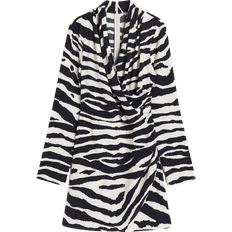 H&M Draped Wrap Dress - Black/Zebra Pattern