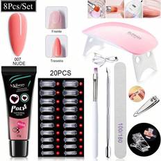 Shein 8pcs Poly Gel Set Polygel UV Nail Gel Nail Quick Extension Kit