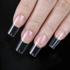 Shein Bulk Transparent Long Square Nail Tips - Transparent