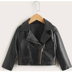 Toddler Girls PU Zip Up Jacket