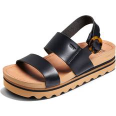 Vegan Sandals Reef Women's Vista Hi Buckle Sandal, Black/Tan