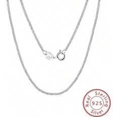 Shein 925 Silver Italy 1.2 mm Foxtail Italian hip-hop Necklace Comes With Gift Box For Men & Women