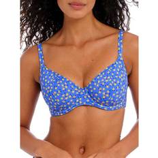 Freya Swimwear Freya Womens Garden Disco Plunge Bikini Top Blue Polyamide