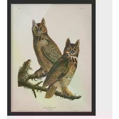 Two great Eagle Owls Black Bild 18x24cm