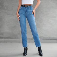 Rot Jeans Shein Zipper Fly Tapered Jeans Without Belt