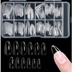 Shein Medium Almond Shaped Transparent False Nail Tips - Transparent 7.3ml