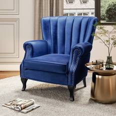 LivingAndHome Midnight Wing Back Armchair