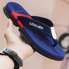 Men - Multicoloured Flip-Flops Shein Men Letter Embroidered Flip Flops