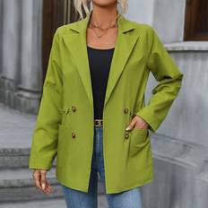 Shein Kavajer Shein Lapel Neck Double Breasted Blazer