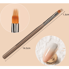 Nail Art Brushes & Dotting Tools Shein 1pc Japanese Style Brown Series Nail Art Pen With Brush, Liner, Double-sided, Gel