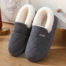 Winter Lined Slippers Shein Thickened Home Slippers With Plush Lining - Winter