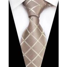 Herr - Polyester Slipsar Shein 1pc Men Plaid Pattern Business Tie For Work