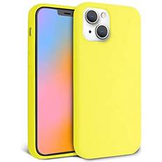 FELONY CASE iPhone 13/iPhone 14 Case Stylish Neon Yellow Silicone Phone Cover Wireless Charging Compatible, 360° Shockproof Protective Cases for Apple iPhone 13/14