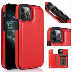 Wallet Cases HD Accessory Stow Wallet Leather Hybrid Case for iPhone 14 Pro Max Red