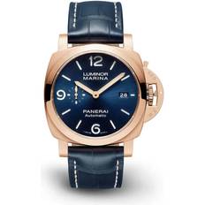 Panerai Luminor Marina Goldtech Sole Blu Blue Leather