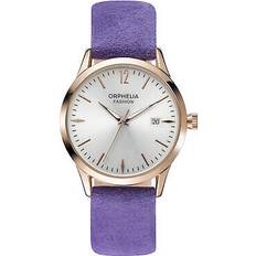 Mocka Armbandsur Orphelia Fashion damer analog kvarts mocka med läderarmband, lila