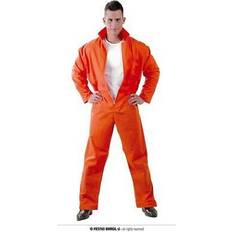 Fiestas Guirca Adults orange prisoner jumpsuit fancy dress costume