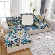 Multicoloured Loose Sofa Covers Shein Minimalist Tropical Rainforest Printed Milk Silk Elastic Loose Sofa Cover Multicolour