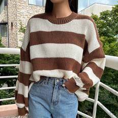 Clothing Shein Kpop Two Tone Drop Shoulder Sweater