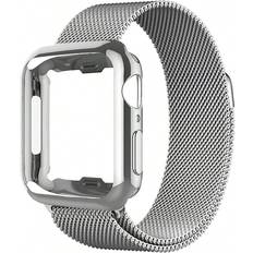 Shein 2pcs Men And Rose Gold & Silver Business Casual 316 Mesh Breathable & Comfortable Watchband With Strong Magnetic Closure And T