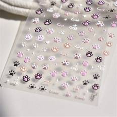 Shein 1pcs 5D Cute Pink Cat Claw Nail Art Stickers Japanese Kawaii