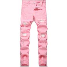 Shein Pants & Shorts Shein Men Splash Ink Print Ripped Frayed Rag Stitching Jeans