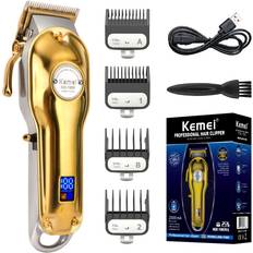 Kemei Trimmers Kemei Kemei Golden Cordless Hair Clipper Professional Hair Clippers Clipper Charge