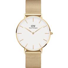 Daniel Wellington Ø36 mm Classic Petite Melrose dameur guldfarvet med hvid skive