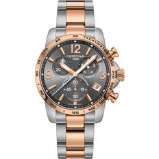Klockor Certina DS Podium Chronograph 1/10 sec i bicolour med mørkegrå skive