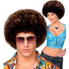 Brune Korte parykker Horror-Shop Afro Perücke Medium Braun