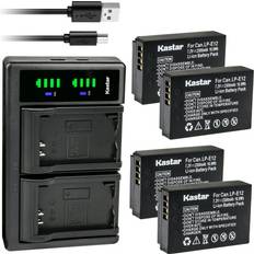 Batteries & Chargers Kastar Kastar 4-Pack Battery and LTD2 USB Charger Replacement for Canon LP-E12 LPE12 Battery, Canon LC-E12 LC-E12E Charger, Canon EOS 100D, EOS M, EOS M2, EOS M10, EOS M50, EOS M50 Mark II Cameras