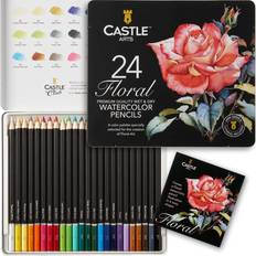 Multicoloured Aquarelle Pencils Castle Art Supplies Floral/Botanical Themed Watercolor Pencils Set