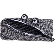 Pencil Case ZIPIT Monster Pencil Case for Kids Large Capacity Cute Pencil Pouch Black & Silver